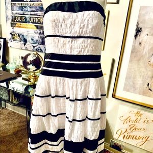 Black & white stripe strapless dress from Limited